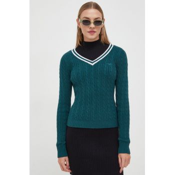 Hollister Co. pulover femei, culoarea verde, light ieftin