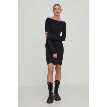 Hollister Co. rochie culoarea negru, mini, mulata