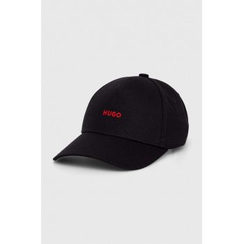 HUGO șapcă de baseball din bumbac culoarea negru, cu imprimeu 50508845
