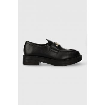 Love Moschino mocasini CITY40 femei, culoarea negru, cu platforma, JA10154G0HIA0000