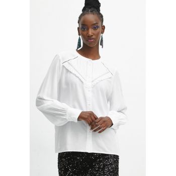 Medicine bluza femei, culoarea alb, cu imprimeu de firma originala