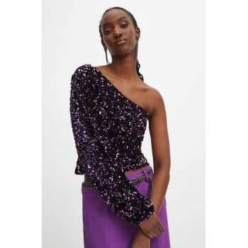 Medicine bluza femei, culoarea violet, cu imprimeu de firma originala
