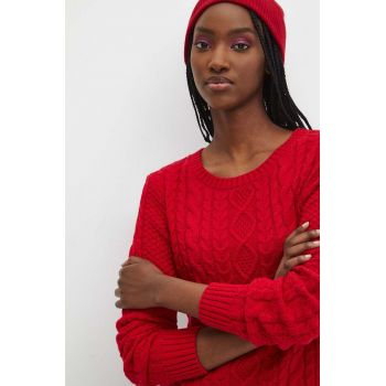 Medicine pulover femei, culoarea rosu de firma original