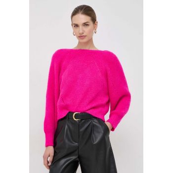 Morgan cardigan din amestec de lana culoarea roz, călduros de firma original