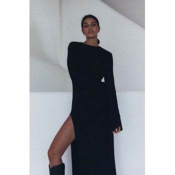 MUUV. rochie culoarea negru, maxi, dreaptă