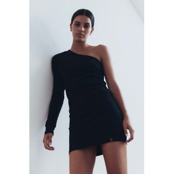 MUUV. rochie culoarea negru, mini, mulata