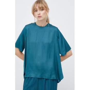 Samsoe Samsoe bluza culoarea verde, neted de firma originala