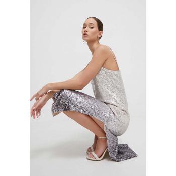 Superdry rochie culoarea argintiu, mini, mulata ieftina