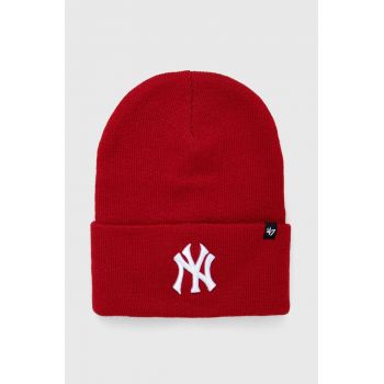 47brand caciula MLB New York Yankees culoarea rosu, din tesatura neteda de firma originala