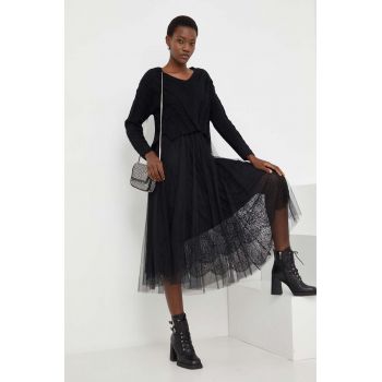 Answear Lab rochie si pulover culoarea negru de firma original