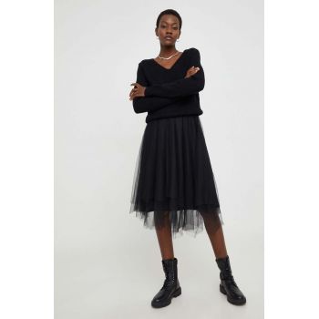 Answear Lab rochie si pulover culoarea negru
