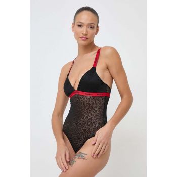 HUGO body culoarea negru, dantela, cu model 50508495 ieftin