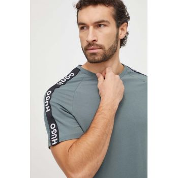 HUGO tricou lounge culoarea verde, cu imprimeu 50504270