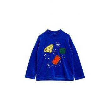 Mini Rodini bluza copii culoarea albastru marin, cu imprimeu