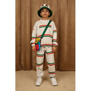 Mini Rodini pantaloni de trening din bumbac pentru copii culoarea gri, modelator