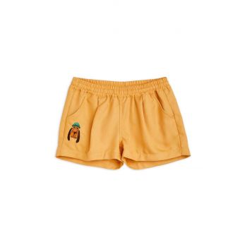 Mini Rodini pantaloni scurti copii culoarea bej, cu imprimeu