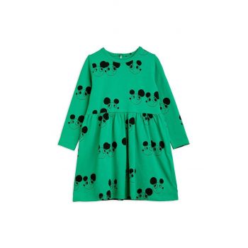 Mini Rodini rochie fete culoarea verde, mini, evazati