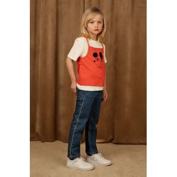 Mini Rodini tricou de bumbac pentru copii culoarea portocaliu, cu imprimeu