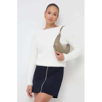Morgan pulover femei, culoarea alb, călduros ieftin