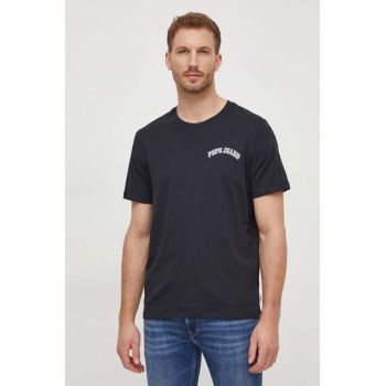 Pepe Jeans tricou din bumbac Clementine barbati, culoarea negru, cu imprimeu