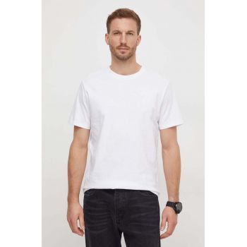 Pepe Jeans tricou din bumbac Connor barbati, culoarea alb, neted ieftin