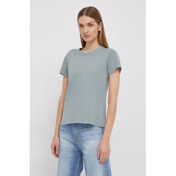 Pepe Jeans tricou din bumbac femei, culoarea verde