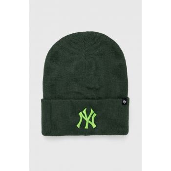 47brand caciula MLB New York Yankees culoarea verde, din tricot gros ieftina