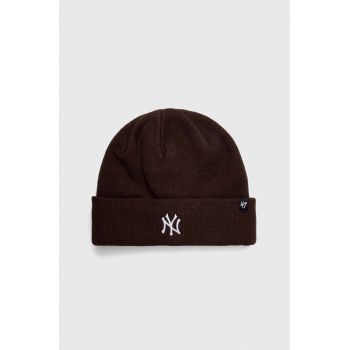 47brand caciula New York Yankees Randle culoarea maro, din tricot gros ieftina