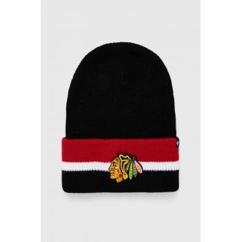 47brand caciula NHL Chicago Blackhawks culoarea negru, din tesatura neteda