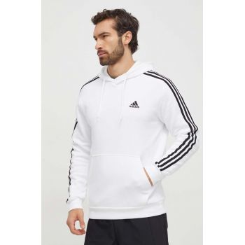 adidas bluză bărbați, culoarea alb, cu glugă, cu imprimeu IJ6476 ieftin