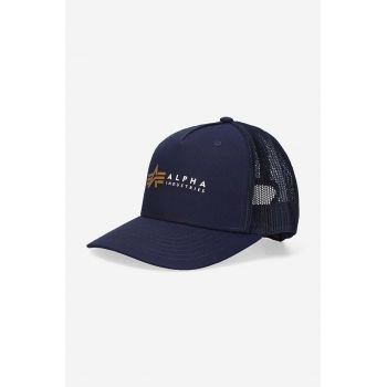 Alpha Industries șapcă culoarea bleumarin, cu imprimeu 106901.07-navy