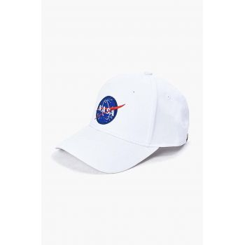 Alpha Industries șapcă de baseball din bumbac NASA Cap culoarea alb, cu imprimeu 186903.09-white ieftina