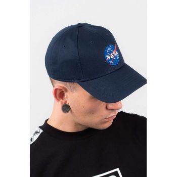 Alpha Industries șapcă de baseball din bumbac NASA Cap culoarea bleumarin, cu imprimeu 186903.07-navy