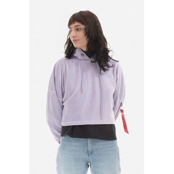 Alpha Industries bluză femei, culoarea violet, cu glugă, cu imprimeu 108041.664-violet