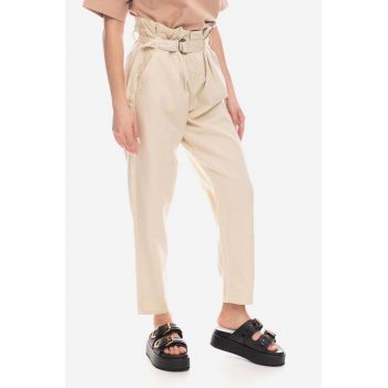 Alpha Industries pantaloni de bumbac culoarea bej, drept 136023.578-beige