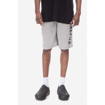 Alpha Industries pantaloni scurți Alpha Jersey bărbați, culoarea gri 116366.17-grey ieftini