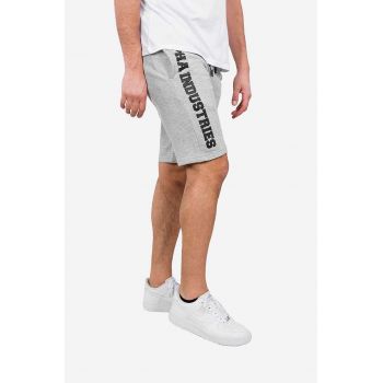 Alpha Industries pantaloni scurți Big Letters bărbați, culoarea gri, melanj 126344.17-grey ieftini