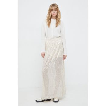 Herskind fusta culoarea bej, maxi, drept