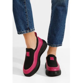 Pantofi casual dama piele Samila fucsia