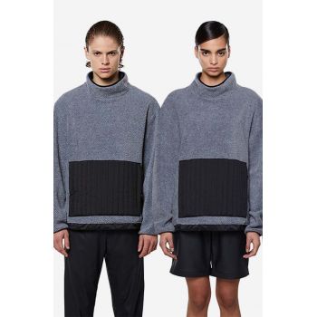 Rains bluză Fleece High Neck culoarea gri, modelator 1850.HEATHERGREY-HEATHER.GR