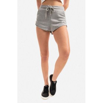 Alpha Industries pantaloni scurți femei, culoarea gri, melanj, high waist 116054.230-grey ieftini