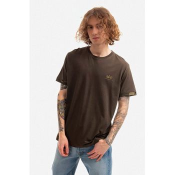 Alpha Industries tricou din bumbac culoarea verde, uni 106509.415-green