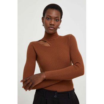 Answear Lab pulover femei, culoarea maro, light, cu turtleneck