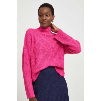 Answear Lab pulover femei, culoarea rosu, cu turtleneck de firma original