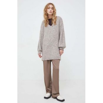 Bruuns Bazaar pulover din amestec de lana femei, culoarea bej, călduros de firma original