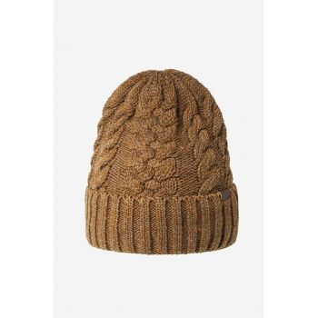 Kangol căciulă Cable Beanie HEATHER culoarea maro, din tricot gros K3376HT-TANHEATHER ieftina