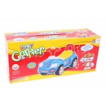 Masinuta pentru copii fara pedale Malplay Ride-on Jupi Car Red, spatar cu posibilitatea de impingere, volan cu efecte sonore, spatiu de depozitare, recomandata copiilor cu varsta intre 18-36 luni