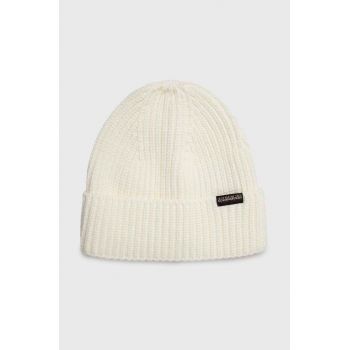 Napapijri caciula FOLI 3 culoarea bej, din tricot gros, NP0A4GK8N1A1