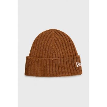 New Era căciulă Cuff Beanie culoarea maro, din tesatura unia, 60364240 ieftina