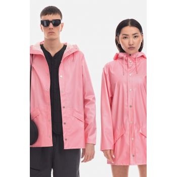 Rains geacă Essential Jacket culoarea roz, de tranziție, oversize 12010-PINK.SKY ieftina